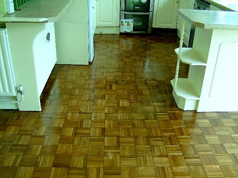 Parquet Kitchen Floor Sanded and Re-Finished