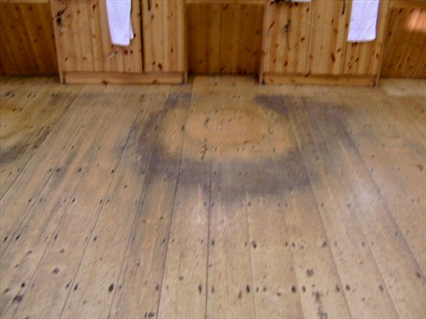 Hairdressers Pine Floor Before Sanding