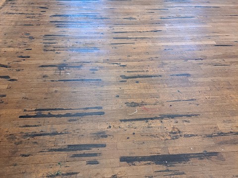 School Oak Floor Before Sanding